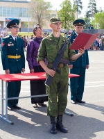 Принятие присяги. 7-ая отдельная гвардейская Краснознаменной орденов Суворова, Кутузова, Невского Оренбургской казачья танковая бригада, г. Чебаркуль. 10.06.2012